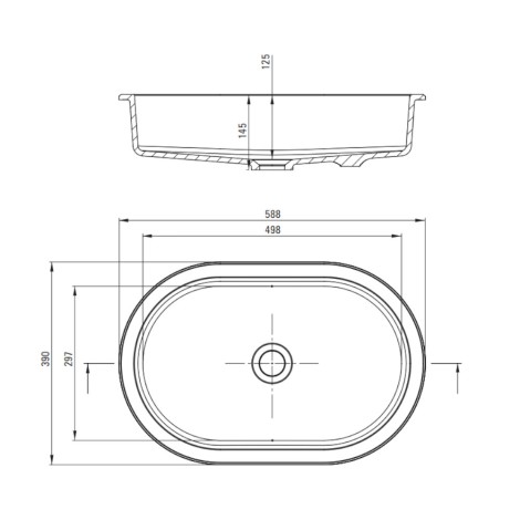 Deante Silia umywalka granitowa podblatowa/wpuszczana 59x39cm antracyt metalik