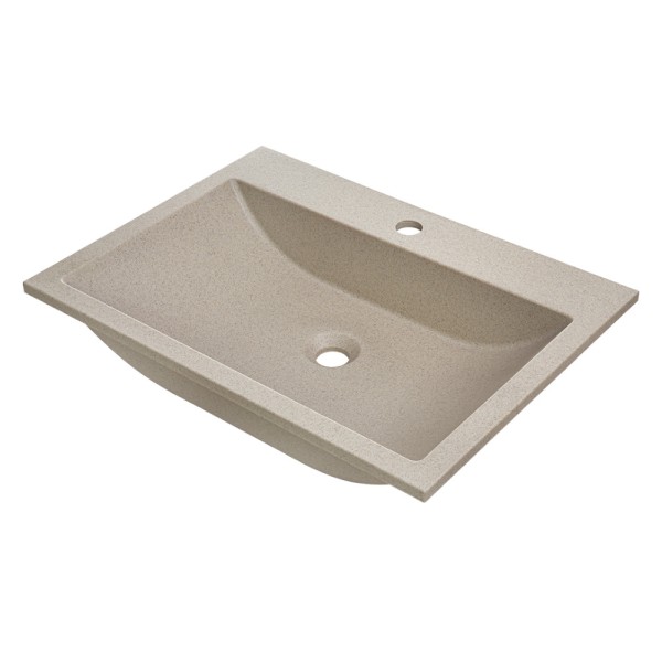 Laveo Albano umywalka meblowa granitowa beż 44x60x11 cm 