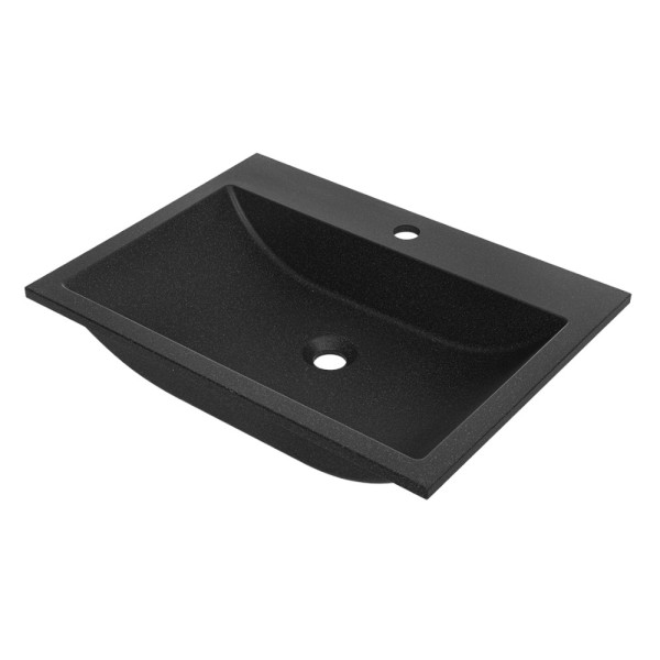 Laveo Albano umywalka meblowa granitowa czarna 44x60x11 cm 