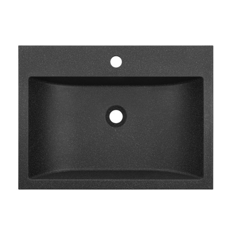Laveo Albano umywalka meblowa granitowa czarna 44x60x11 cm 