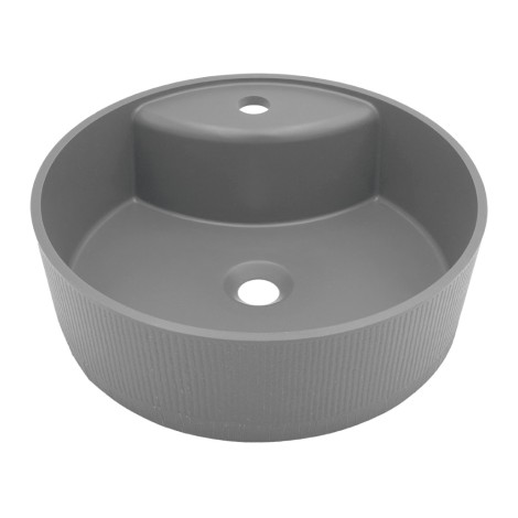 Laveo Cliff umywalka nablatowa granitowa szara 43 cm