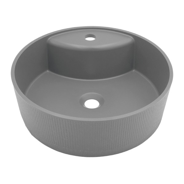 Laveo Cliff umywalka nablatowa granitowa szara 43 cm