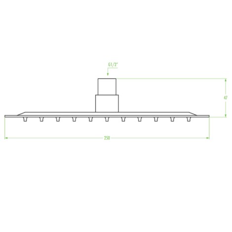 Laveo Rondo deszczownia górna 250 mm stal chrom