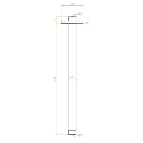 Laveo Rondo wylewka sufitowa deszczowni 284 mm chrom