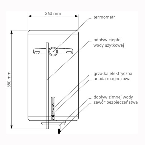 Galmet Fox ogrzewacz wody 30l wiszący