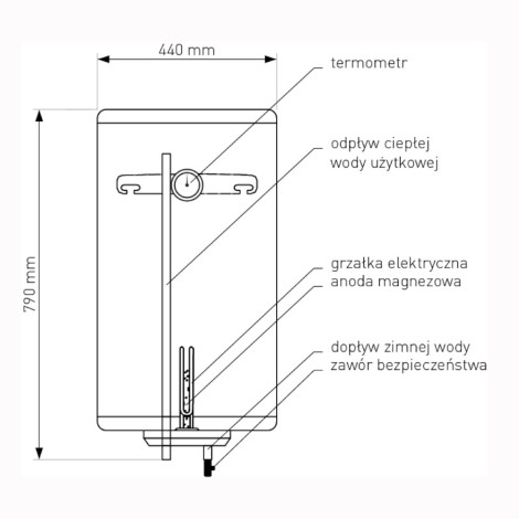 Galmet Fox ogrzewacz wody 80l wiszący