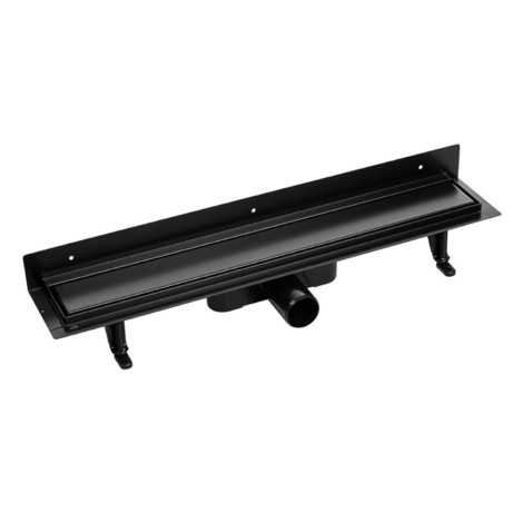 Laveo Basso odpływ liniowy przyścienny 70 cm czarny