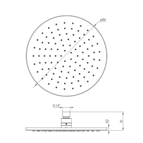 Deante Arnika głowica prysznicowa okrągła 250mm chrom