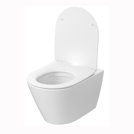 Cersanit City Pro Oval miska mawieszana ze spłukiwaniem wirowym z deską duroplastową slim wolnoopad