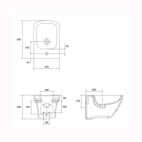 Cersanit Larga bidet zawieszany z ukrytym montażem 35,5 cm biały
