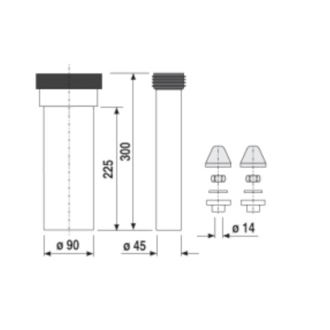 Roca Sanit komplet przyłączeniowy WC 300 mm, DN90