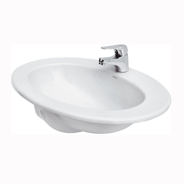 Cersanit Gamma umywalka wspuszczana w blat 63x47 cm biała