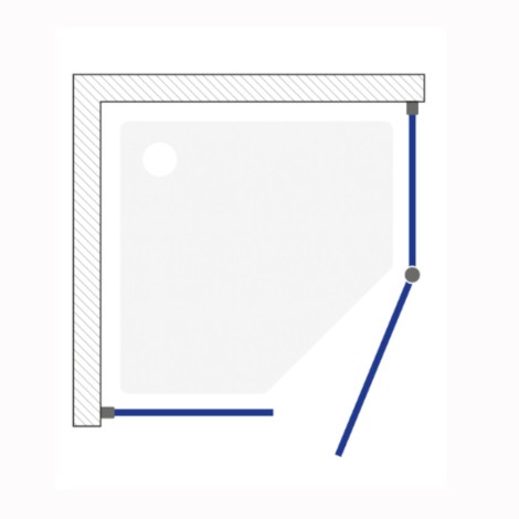 Cersanit City kabina pięciokątna, szkło transparentne 90x90x195 lewa czarna plus brodzik Tako slim 