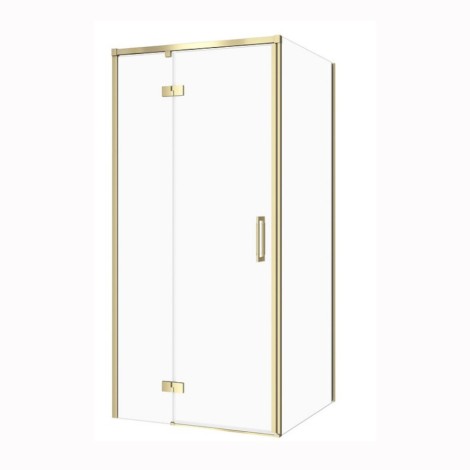 Cersanit Larga kabina prysznicowa kwadratowa,szkło transparentne 90x90x195 lewa złoty mat