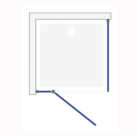 Cersanit Larga kabina prysznicowa kwadratowa,szkło transparentne 90x90x195 lewa złoty mat