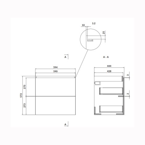Cersanit Larga szafka podumywalkowa 60 cm antracyt