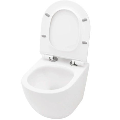 Rea Carlo mini miska WC wisząca ze spłukiwaniem wirowym i deską wolnoopadającą