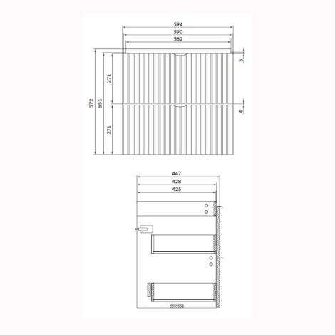 Cersanit Tirso szafka podumywalkowa 60 cm czarna matowa