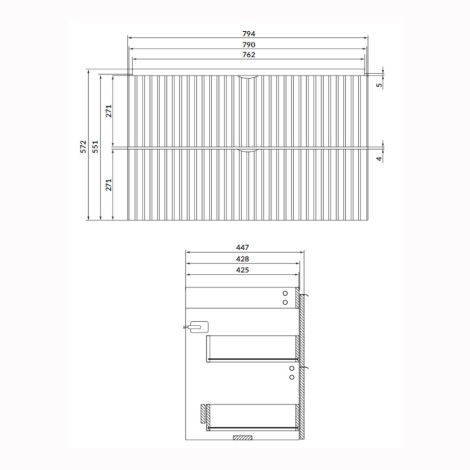Cersanit Tirso szfka podumywalkowa 80 cm biała matowa