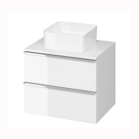 Cersanit Virgo szafka z blatem, chromowane uchwyty 60 cm biała