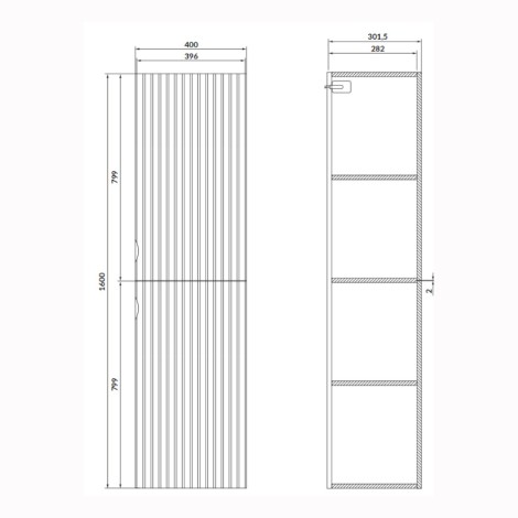 Cersanit Tirso słupek 40 cm czarny matowy