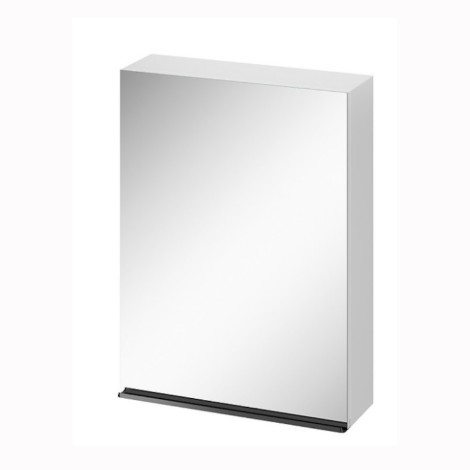 Cersanit Virgo szafka lustrzana, czarny uchwyt 60 cm biała