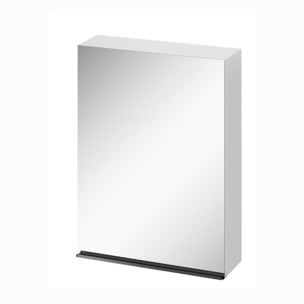 Cersanit Virgo szafka lustrzana, czarny uchwyt 60 cm biała