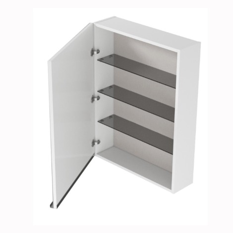 Cersanit Virgo szafka lustrzana, czarny uchwyt 60 cm biała