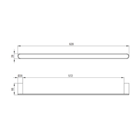 Deante Round wieszak ścienny na ręcznik titanium 60cm