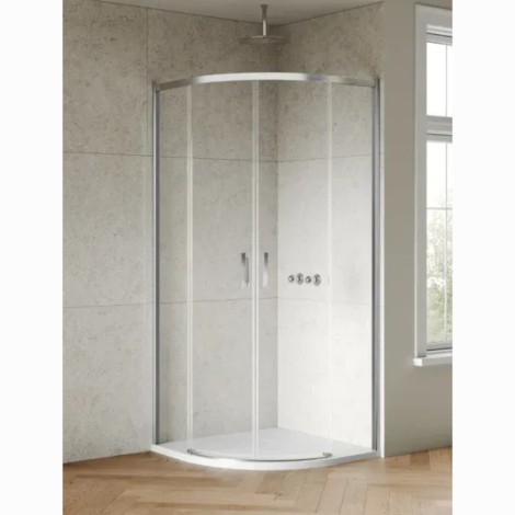 New Trendy Prime Nickel Brushed kabina prysznicowa półokrągła 90x90x200