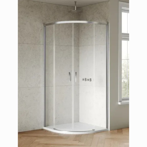 New Trendy Prime Nickel Brushed kabina prysznicowa półokrągła 90x90x200.