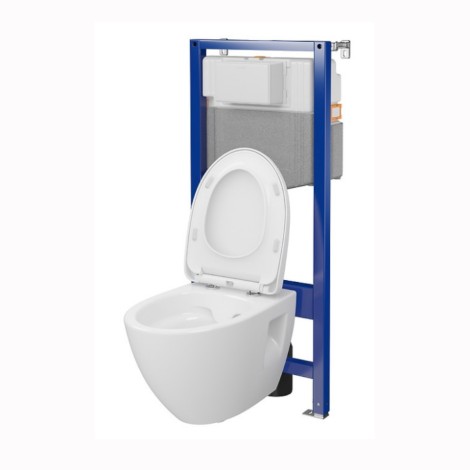 Cersanit zestaw stelaż podtynkowy Aqua 50 Mech + miska zawieszana Moduo z deską wolnoopadającą
