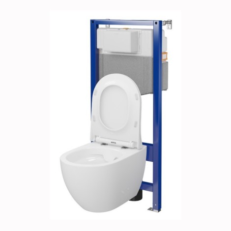 Cersanit zestaw stelaż podtynkowy Aqua 50 Mech + miska zawieszana Zen z deską