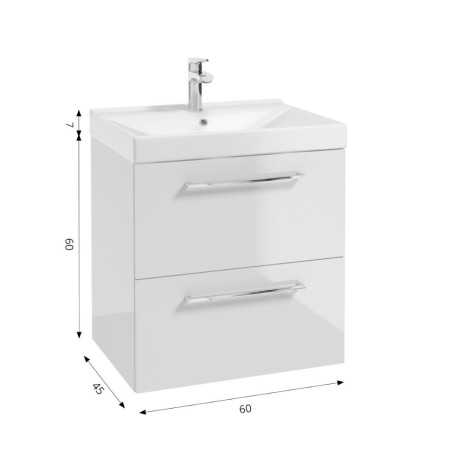 Defra Metro D60 szafka pod umywalkę z szufladami biała 60cm