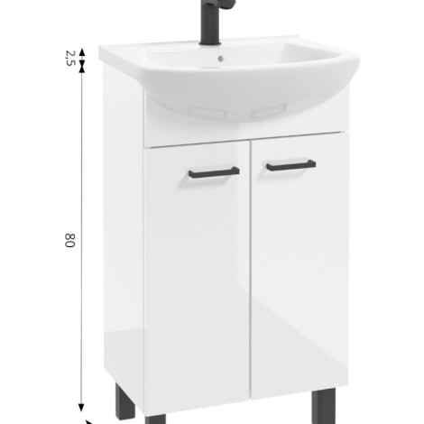 Defra Novelty D50 zestaw szafka z umywalką Tomaso biała 50cm