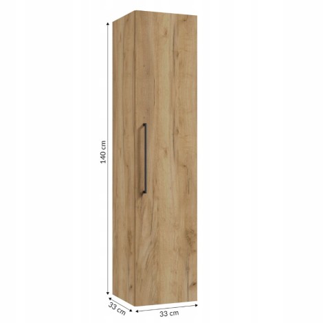 Defra Inga C32 słupek łazienkowy z drzwiami dąb złoty 32cm