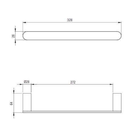 Deante Round wieszak ścienny na ręcznik 30cm titanium
