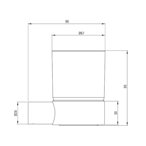 Deante Round kubek ścienny titanium