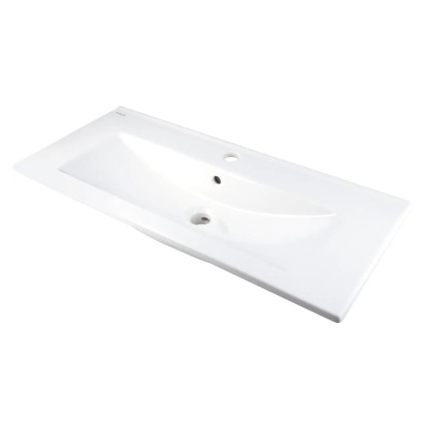 Deante Tubo umywalka ceramiczna wpuszczana biała 81x36cm