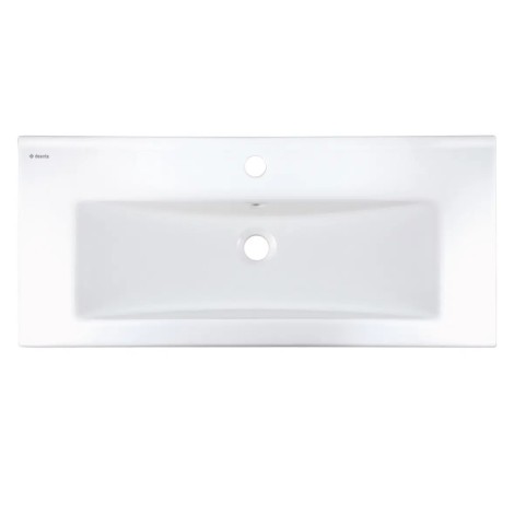 Deante Tubo umywalka ceramiczna wpuszczana biała 81x36cm