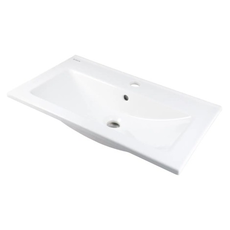 Deante Tubo umywalka ceramiczna wpuszczana biała 61x36cm