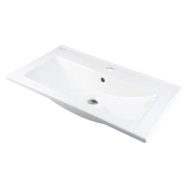 Deante Tubo umywalka ceramiczna wpuszczana biała 61x36cm