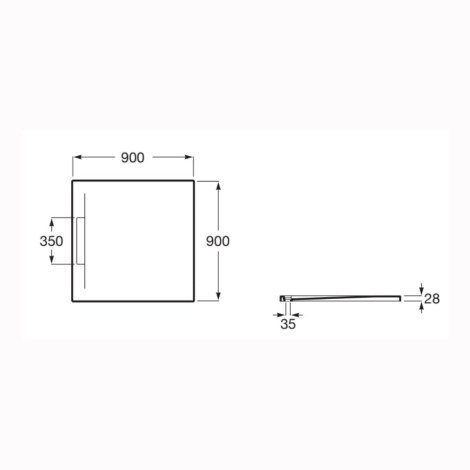 Roca Pyros brodzik kompozytowy 90x90 cm z ukrytym odpływem perłowy