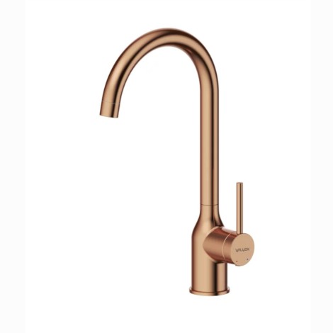Valvex Cannoli bateria zlewozmywakowa z dźwignią z boku stojąca satin copper