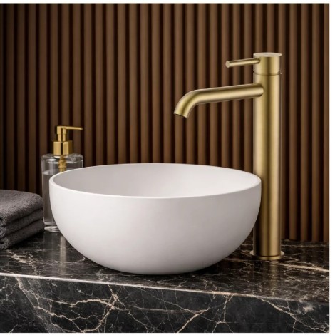 Valvex Cannoli bateria umywalkowa stojąca wysoka brushed gold