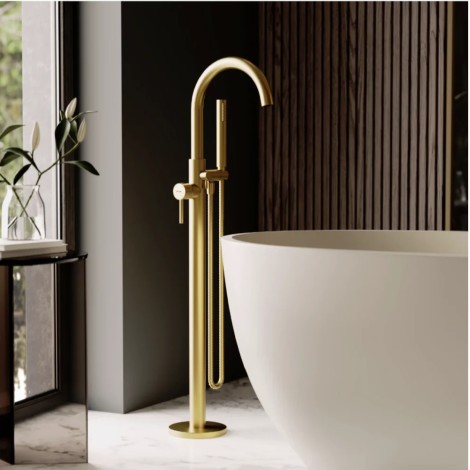 Valvex Cannoli bateria wannowa wolnostojąca brushed gold