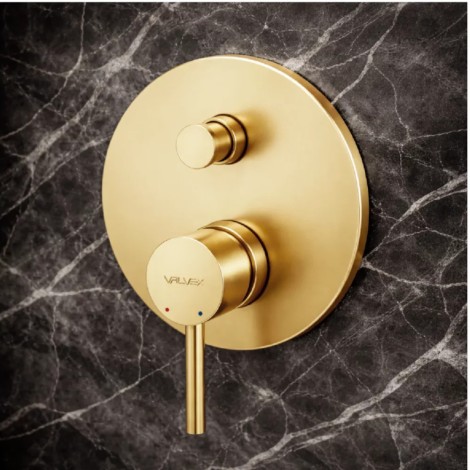 Valvex Cannoli bateria natryskowa podtynkowa 2-funkcyjna brushed gold