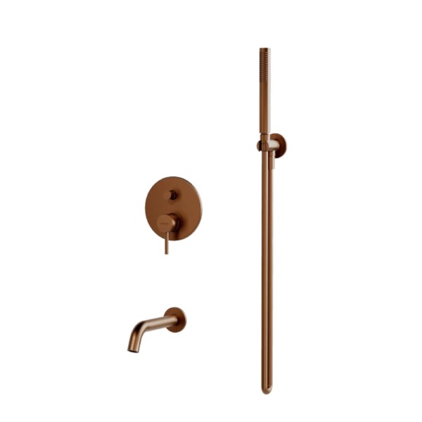 Valvex Cannoli zestaw wannowo-prysznicowy podtynkowy satin copper