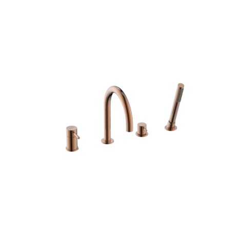 Valvex Cannoli bateria wannowa 4-otworowa stojąca satin copper