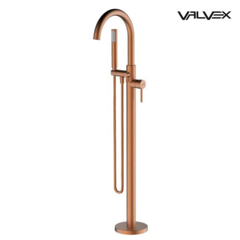 Valvex Cannoli bateria wannowa wolnostojąca satin copper